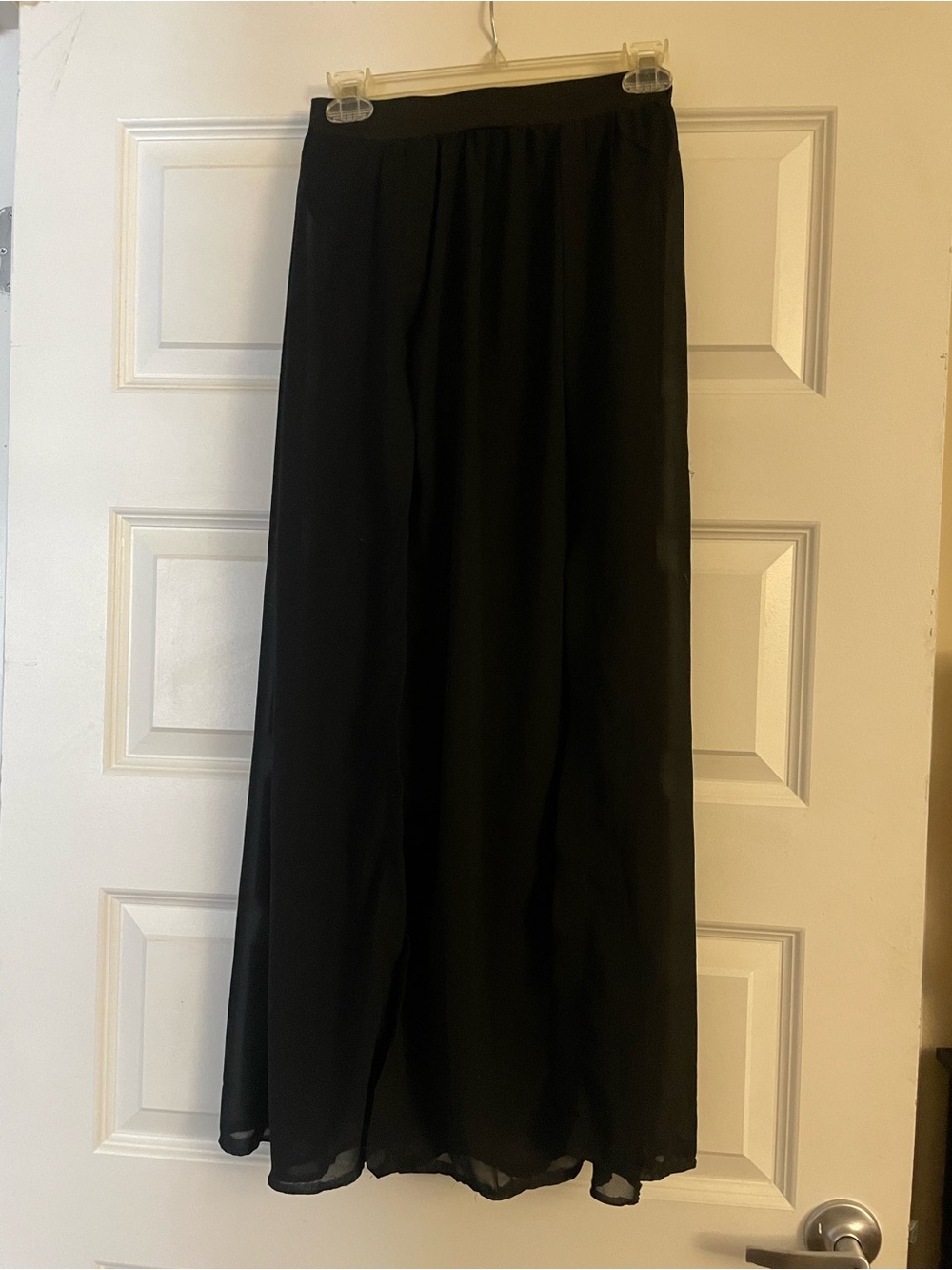 Women's Sexy Black Double Slit Skirt - festival rave